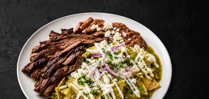 Chilaquiles con arrachera